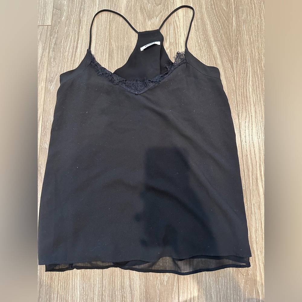 Black Lace Trim Cami Tank Top